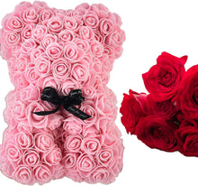 Load image into Gallery viewer, Rosette Bear™ - Rose Teddy Bear
