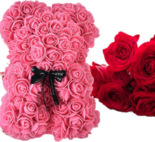 Load image into Gallery viewer, Rosette Bear™ - Rose Teddy Bear
