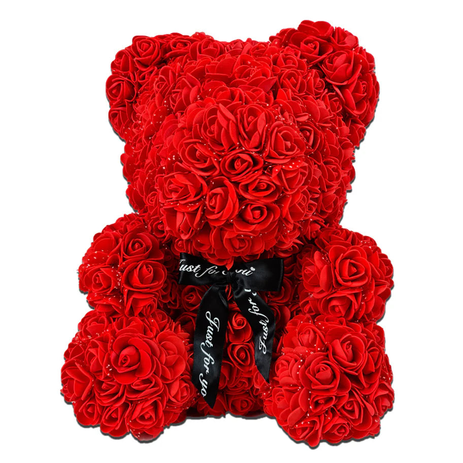 Rosette Bear™ - Rose Teddy Bear